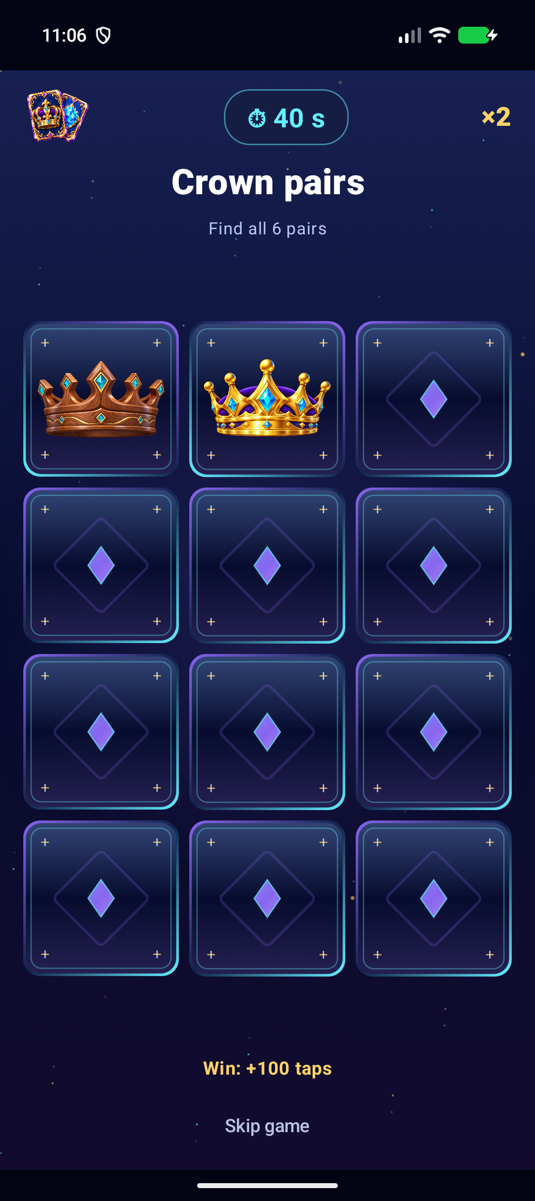 Crown Pairs gameplay screenshot